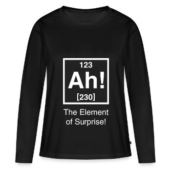 Chimie Nerd Blague Blague Drôle élément de dire - T-shirt manches longues Premium bio Femme - noir - Devant - Julia (174cm)