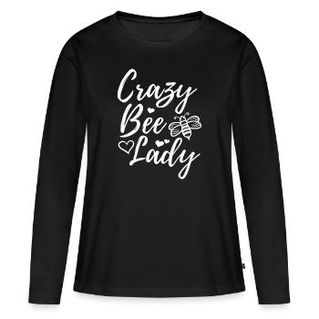 Crazy Bee Lady - Women's Premium Organic Long Sleeve Shirt - black - Front - Julia (174cm)
