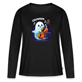 Cello Halloween Ghost - Women's Premium Organic Long Sleeve Shirt - black - Front - Julia (174cm)