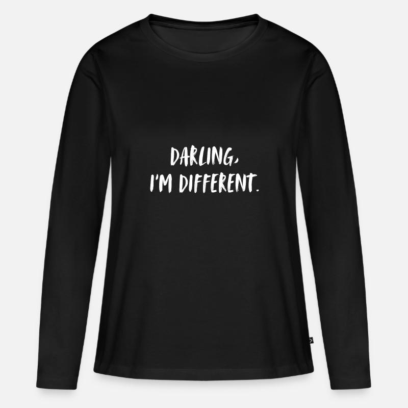 Darling, I'm different. Liebling, ich bin anders. - Frauen Premium Bio Langarmshirt - Schwarz