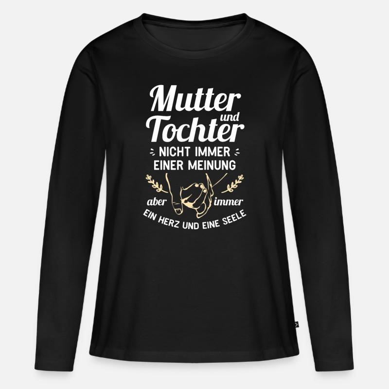Mutter und Tochter - Ein Herz und eine Seele - Frauen Premium Bio Langarmshirt - Schwarz