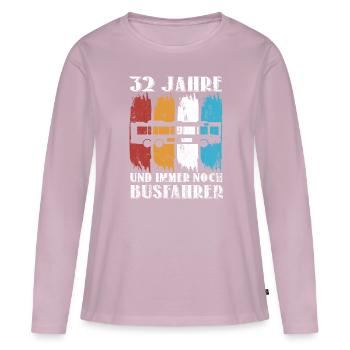 Busfahrer Busfahren Beruf 32 Geburtstag Spruch - Frauen Premium Bio Langarmshirt - Altrosa - Vorne - Julia (174cm)