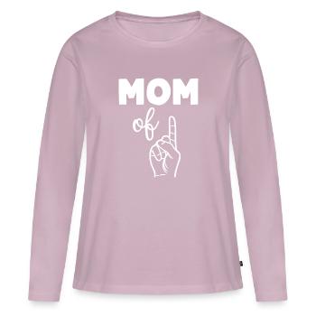 Mom of One - Women's Premium Organic Long Sleeve Shirt - dusky pink - Front - Julia (174cm)