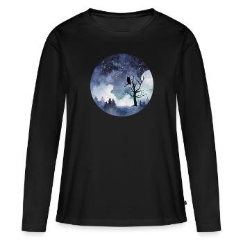 Leise Schritte - Frauen Premium Bio Langarmshirt - Schwarz - Vorne - Julia (174cm)