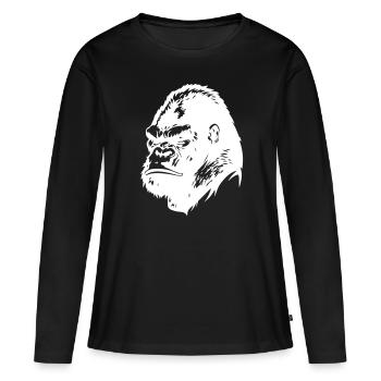 Gorilla Head - Women's Premium Organic Long Sleeve Shirt - black - Front - Julia (174cm)