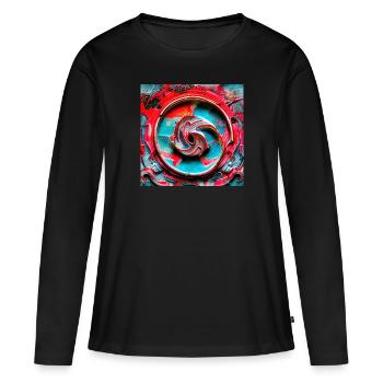 Rad des Lebens - Frauen Premium Bio Langarmshirt - Schwarz - Vorne - Julia (174cm)