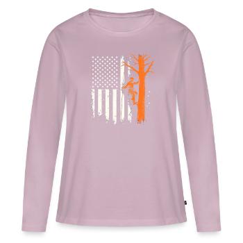 Drapeau Arboriculteur - Cadeau Unique - Frauen Premium Bio Langarmshirt - Altrosa - Vorne - Julia (174cm)
