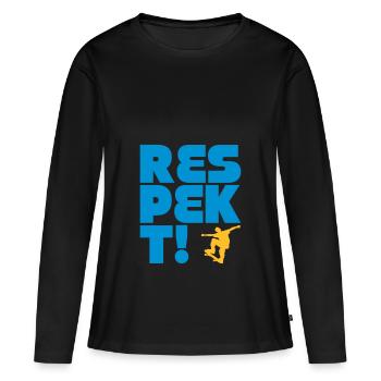 respekt skateboard - Frauen Premium Bio Langarmshirt - Schwarz - Vorne - Julia (174cm)