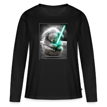 Koala Force - T-shirt manches longues Premium bio Femme - noir - Devant - Julia (174cm)