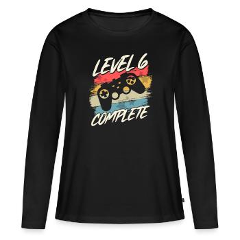 6 Anniversaire 6 Ans Kids Gaming Cadeau - T-shirt manches longues Premium bio Femme - noir - Devant - Julia (174cm)
