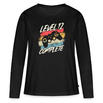12 Birthday 12 Years Children Gift - Women's Premium Organic Long Sleeve Shirt - black - Front - Julia (174cm)