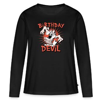 Looney Tunes Diable D'Anniversaire Taz - T-shirt manches longues Premium bio Femme - noir - Devant - Julia (174cm)