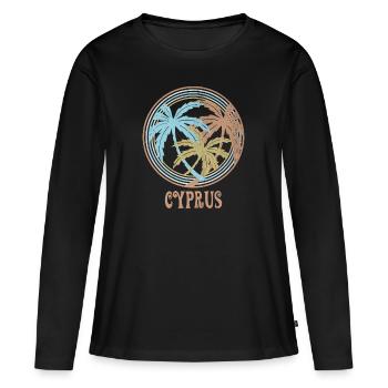 Chypre - T-shirt manches longues Premium bio Femme - noir - Devant - Julia (174cm)