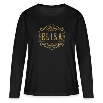 Elisa or - T-shirt manches longues Premium bio Femme - noir - Devant - Julia (174cm)