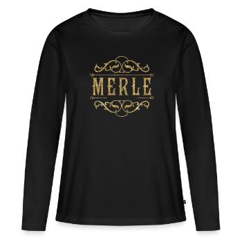 Or Merle - T-shirt manches longues Premium bio Femme - noir - Devant - Julia (174cm)