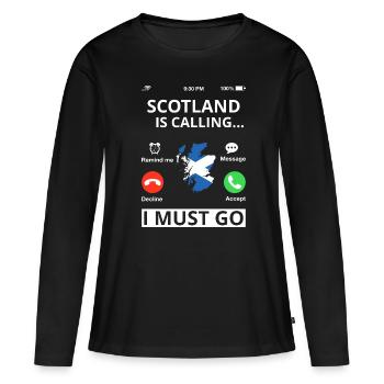Écosse Drapeau écossais Alba GB Royaume-Uni - T-shirt manches longues Premium bio Femme - noir - Devant - Julia (174cm)