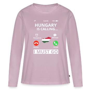 Hungary Flag Hungarian Flag Balaton Hungary - Women's Premium Organic Long Sleeve Shirt - dusky pink - Front - Julia (174cm)