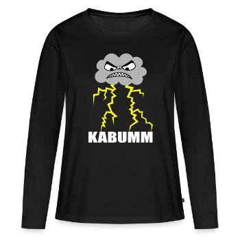 Blitz, Donner, Wetter, Gewitter, Zorn, Wut, Krach - Frauen Premium Bio Langarmshirt - Schwarz - Vorne - Julia (174cm)