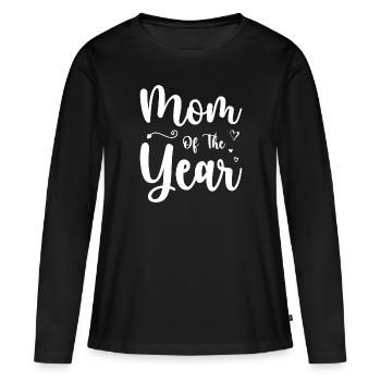 Maman de l’année Fête des mères Maman Maman Femmes - T-shirt manches longues Premium bio Femme - noir - Devant - Julia (174cm)