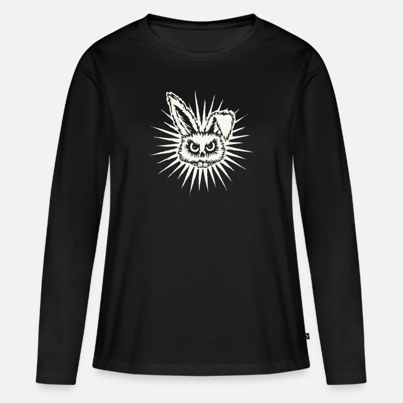Rrrabbit - Frauen Premium Bio Langarmshirt - Schwarz