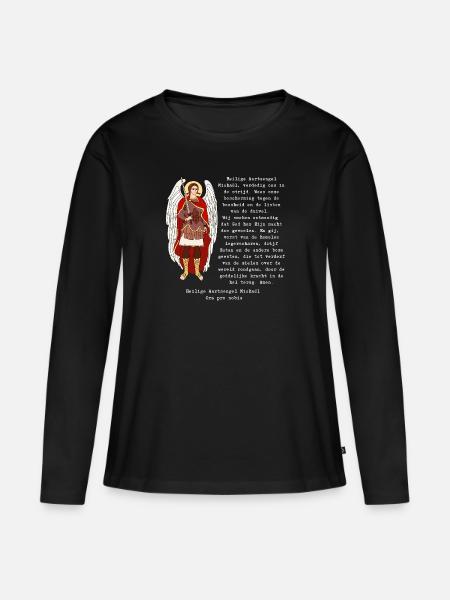 Das Gebet des Heiligen Michael. - Frauen Premium Bio Langarmshirt - Schwarz