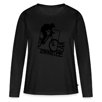 Downhill Freak - Freeride - streetwear - T-shirt manches longues Premium bio Femme - noir - Devant - Julia (174cm)