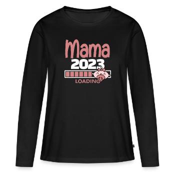 Mama 2023 - Frauen Premium Bio Langarmshirt - Schwarz - Vorne - Julia (174cm)