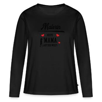 Malerin Beste Mama Mami Mutter Mutti Muttertag - Frauen Premium Bio Langarmshirt - Schwarz - Vorne - Julia (174cm)