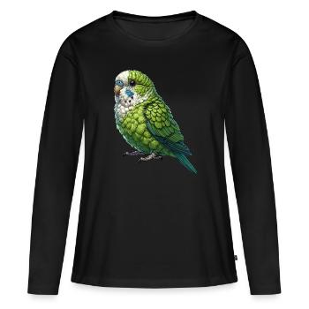Perroquet Oiseau Perroquet Perroquet - T-shirt manches longues Premium bio Femme - noir - Devant - Julia (174cm)
