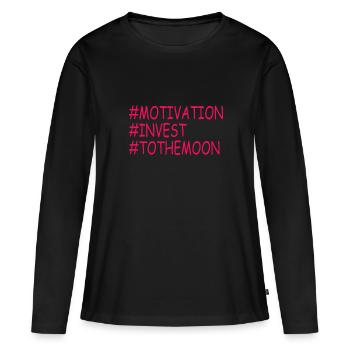 Argent Motivation Profit Profit Performance Rendement - T-shirt manches longues Premium bio Femme - noir - Devant - Julia (174cm)
