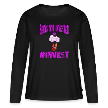 Argent Motivation Profit Profit Performance Rendement - T-shirt manches longues Premium bio Femme - noir - Devant - Julia (174cm)