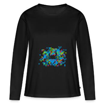 mer de crabe plage de l'océan - T-shirt manches longues Premium bio Femme - noir - Devant - Julia (174cm)