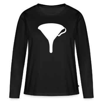 entonnoir - T-shirt manches longues Premium bio Femme - noir - Devant - Julia (174cm)