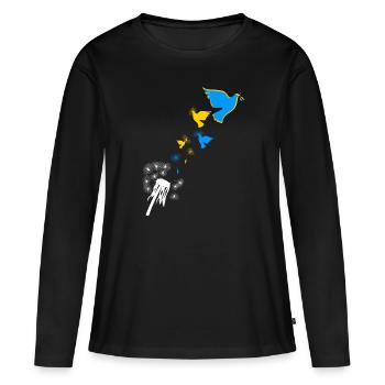 Ukraine - T-shirt manches longues Premium bio Femme - noir - Devant - Julia (174cm)