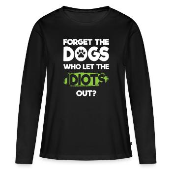 Idiot Travail Mauvaise Provocation - T-shirt manches longues Premium bio Femme - noir - Devant - Julia (174cm)
