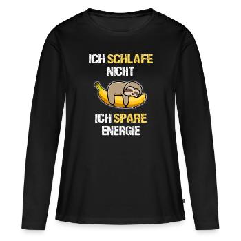 Energie sparen - Frauen Premium Bio Langarmshirt - Schwarz - Vorne - Julia (174cm)