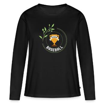 Baseball Siegerin Gewinner Turnier Meisterschaft - Frauen Premium Bio Langarmshirt - Schwarz - Vorne - Julia (174cm)