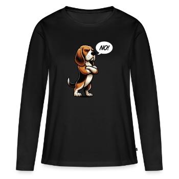 Pas de Beagle Propriétaire de Beagle Beagle Lover Beaglefan - T-shirt manches longues Premium bio Femme - noir - Devant - Julia (174cm)