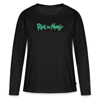 Rick And Morty Title Typography - Women's Premium Organic Long Sleeve Shirt - black - Front - Julia (174cm)