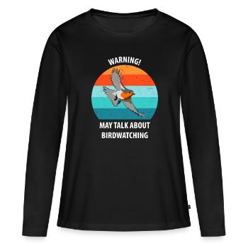 Observation des oiseaux Observation des oiseaux Observation des oiseaux - T-shirt manches longues Premium bio Femme - noir - Devant - Julia (174cm)