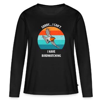 Observation des oiseaux Observation des oiseaux Observation des oiseaux - T-shirt manches longues Premium bio Femme - noir - Devant - Julia (174cm)