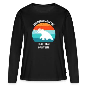 Drôle de mammouth de l’âge de pierre de l’âge de glace Design préhistorique - T-shirt manches longues Premium bio Femme - noir - Devant - Julia (174cm)