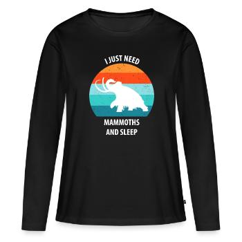 Drôle de mammouth de l’âge de pierre de l’âge de glace Design préhistorique - T-shirt manches longues Premium bio Femme - noir - Devant - Julia (174cm)