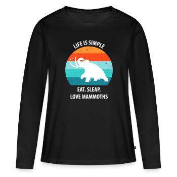 Drôle de mammouth de l’âge de pierre de l’âge de glace Design préhistorique - T-shirt manches longues Premium bio Femme - noir - Devant - Julia (174cm)