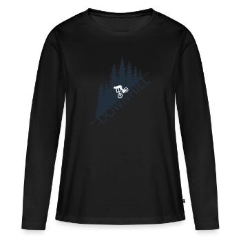 Mountainbike Downhill - T-shirt manches longues Premium bio Femme - noir - Devant - Julia (174cm)