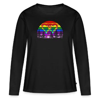 Lgbt - T-shirt manches longues Premium bio Femme - noir - Devant - Julia (174cm)