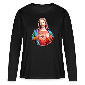 Jesus Christ | Jesus Christ - Women's Premium Organic Long Sleeve Shirt - black - Front - Julia (174cm)