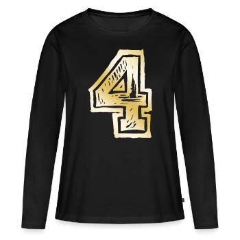 4 Nombre d’or - T-shirt manches longues Premium bio Femme - noir - Devant - Julia (174cm)