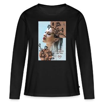 Make Music Not War - Women's Premium Organic Long Sleeve Shirt - black - Front - Julia (174cm)