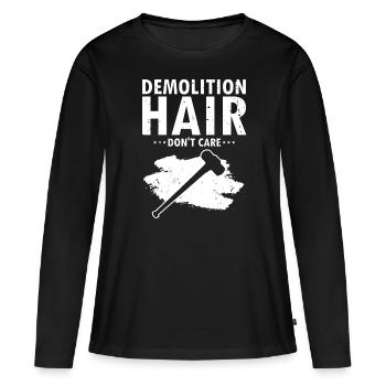Démolition et rénovation de maisons - T-shirt manches longues Premium bio Femme - noir - Devant - Julia (174cm)